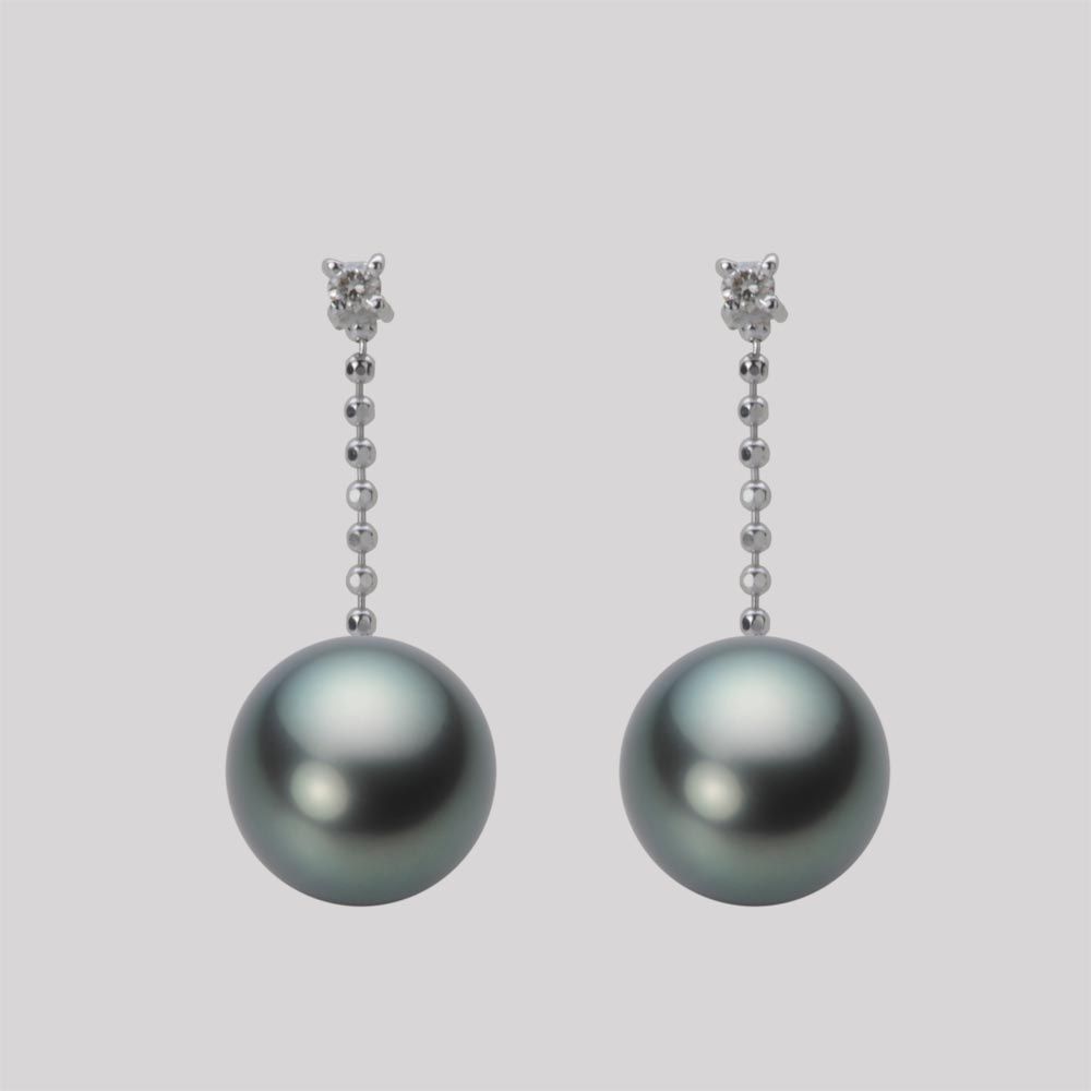 8.0mm 黒蝶真珠ピアス