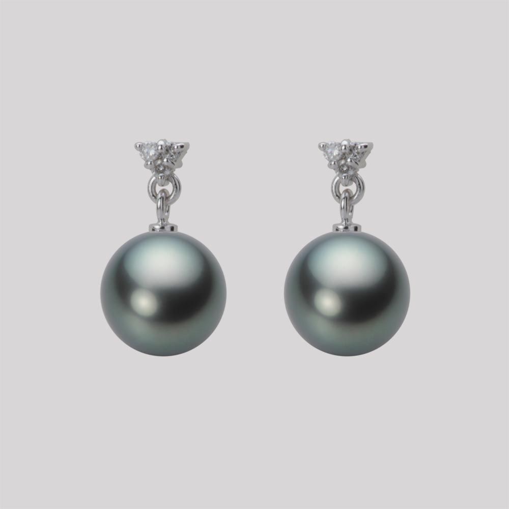 8.0mm 黒蝶真珠ピアス