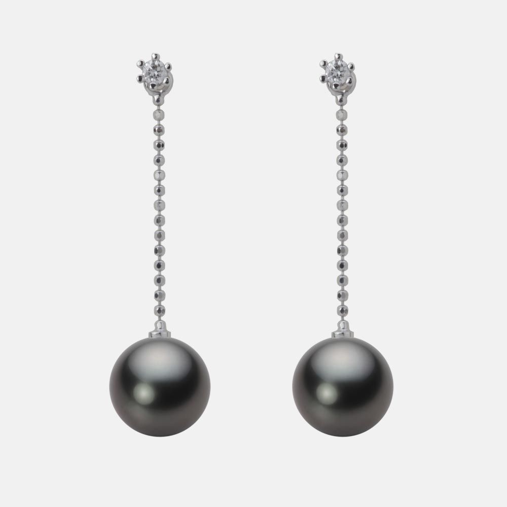 8.0mm 黒蝶真珠ピアス