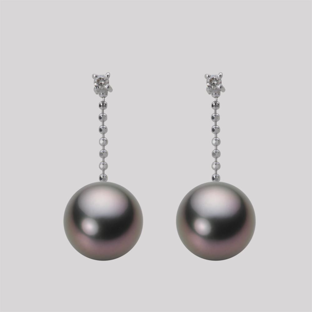 8.0mm 黒蝶真珠ピアス