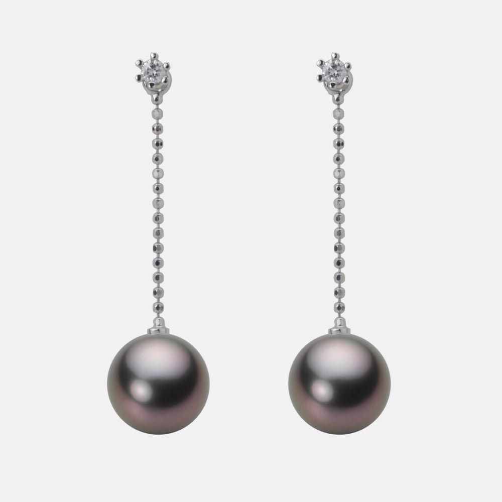 8.0mm 黒蝶真珠ピアス
