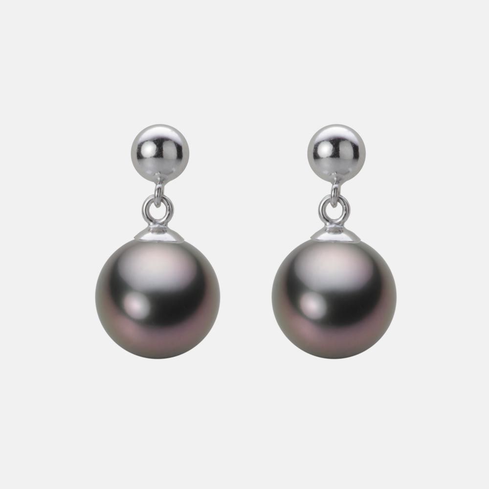 8.0mm 黒蝶真珠ピアス