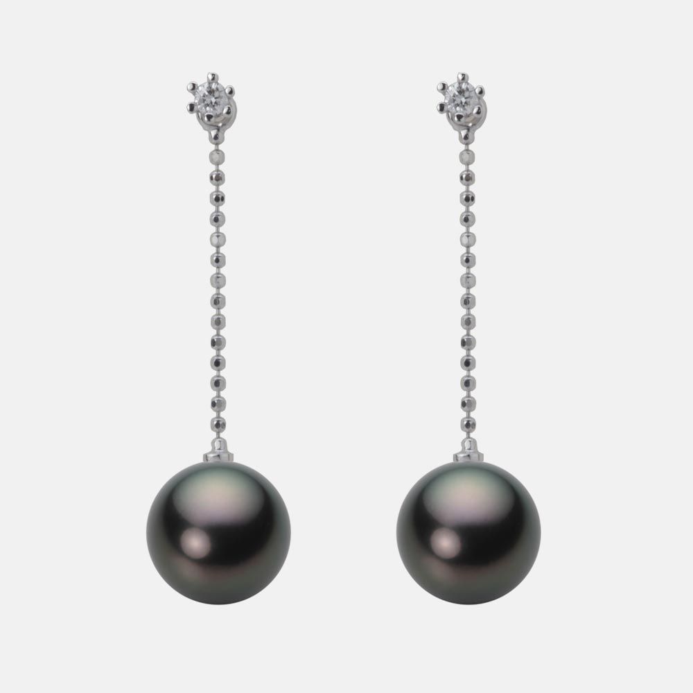 9.0mm 黒蝶真珠ピアス