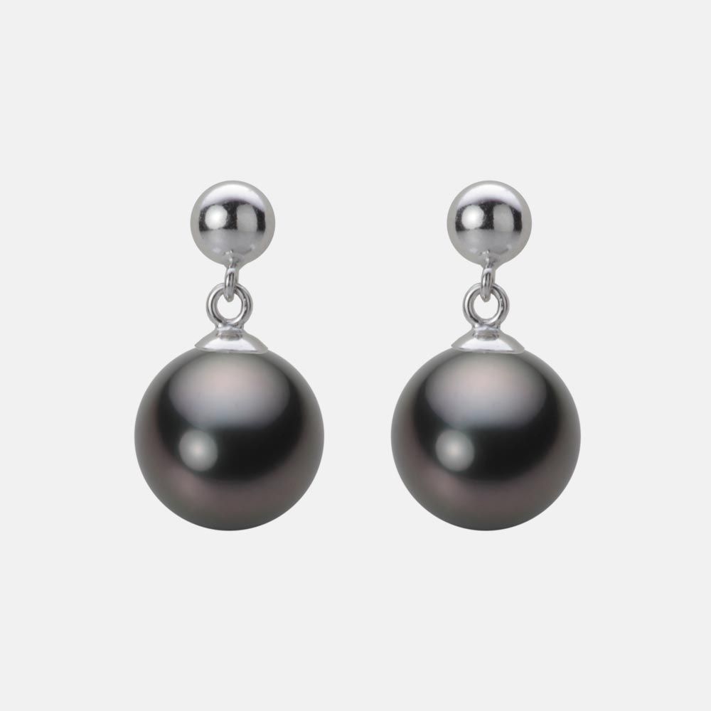 9.0mm 黒蝶真珠ピアス