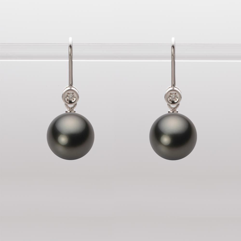 9.0mm 黒蝶真珠ピアス