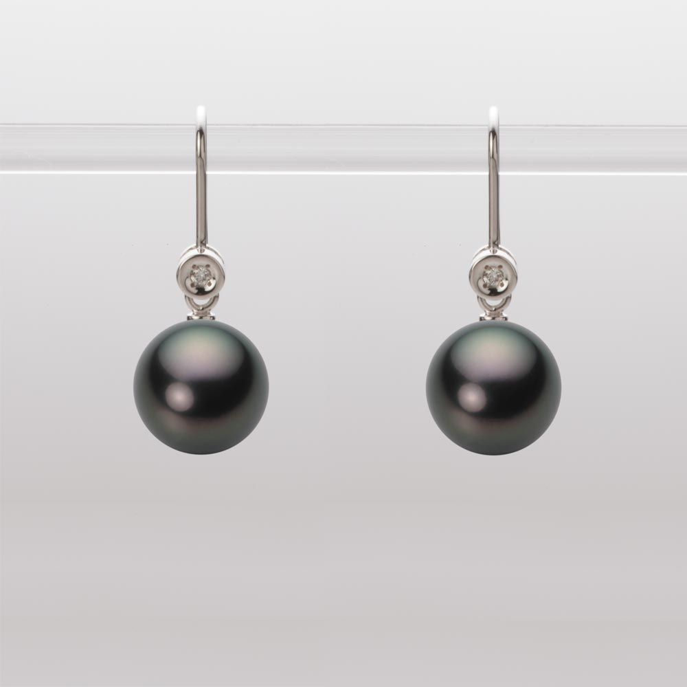 9.0mm 黒蝶真珠ピアス