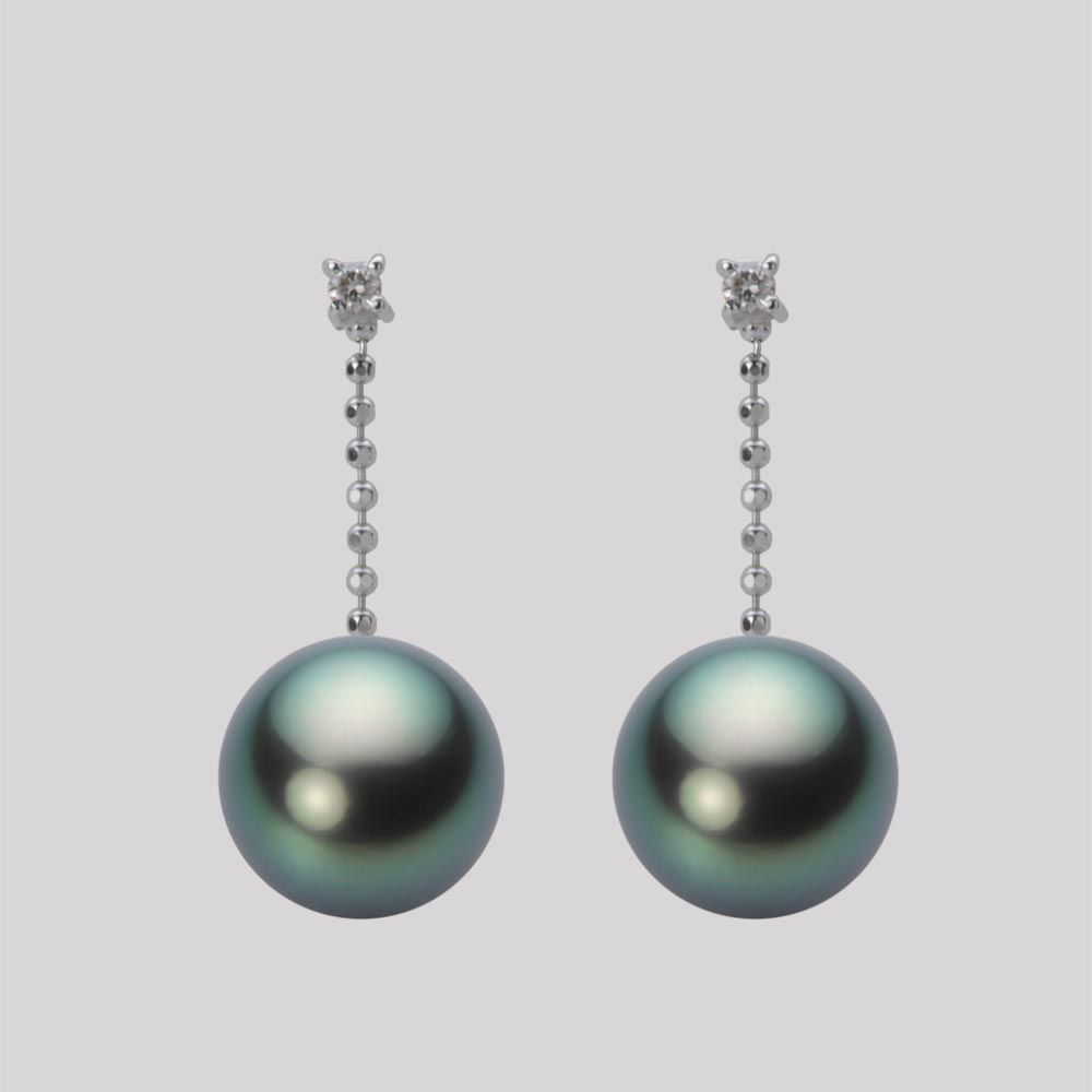 9.0mm 黒蝶真珠ピアス