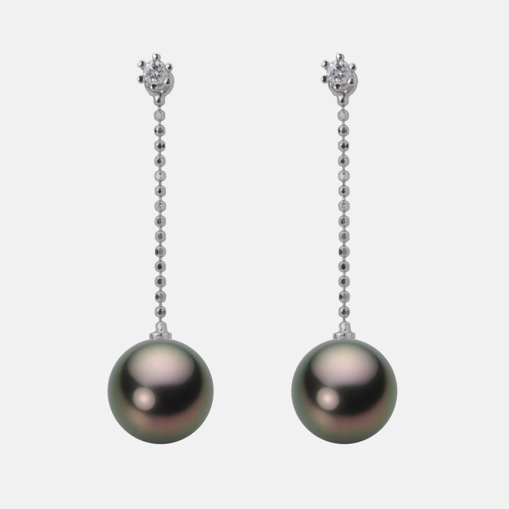 9.0mm 黒蝶真珠ピアス