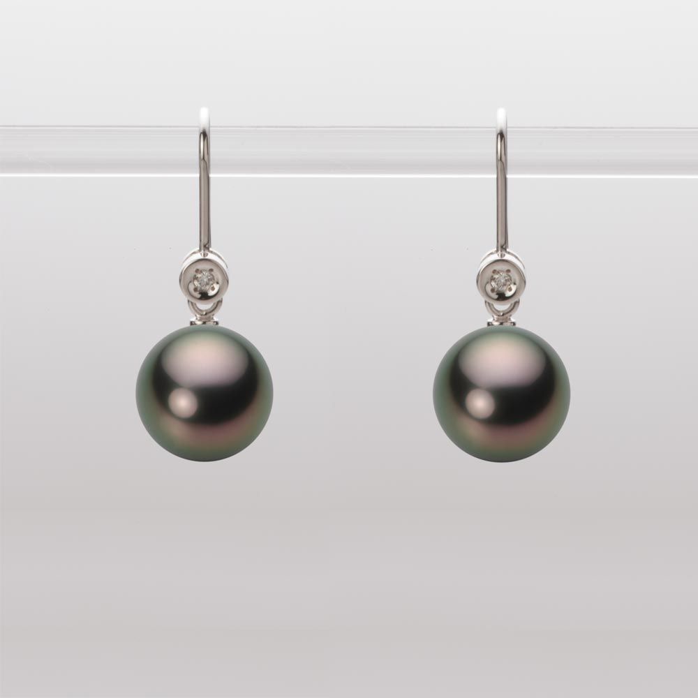 9.0mm 黒蝶真珠ピアス
