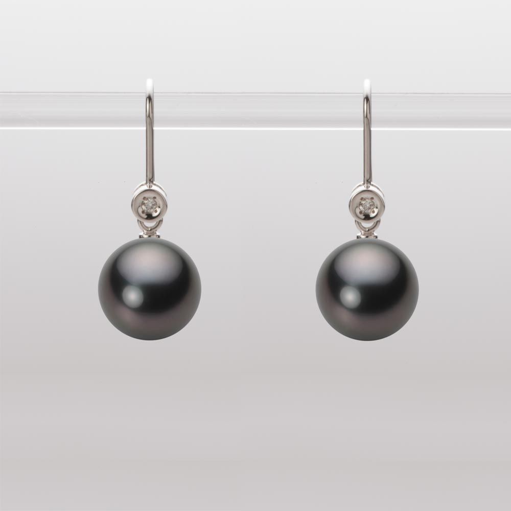 9.0mm 黒蝶真珠ピアス