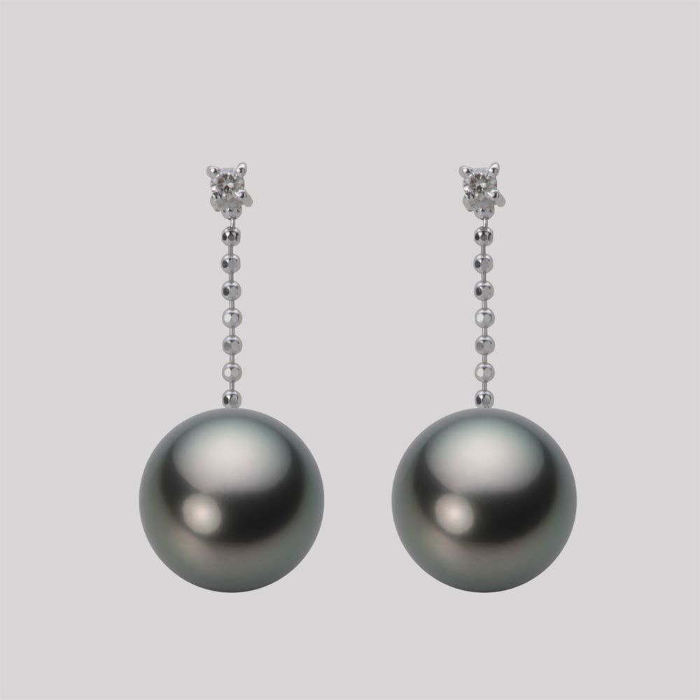 9.0mm 黒蝶真珠ピアス