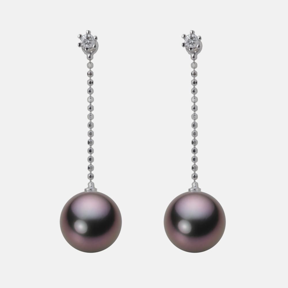 9.0mm 黒蝶真珠ピアス