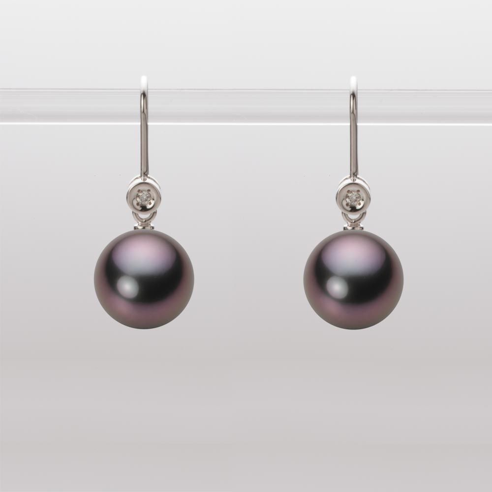 9.0mm 黒蝶真珠ピアス