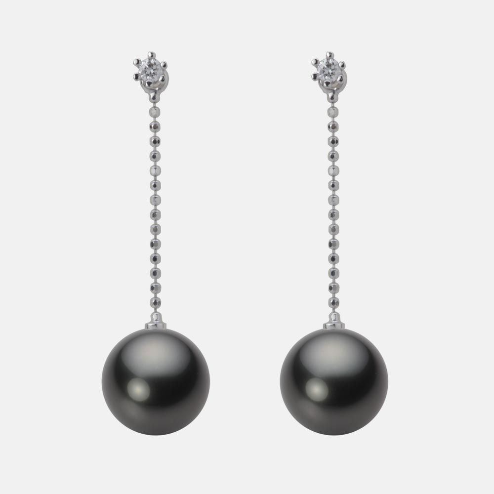 9.0mm 黒蝶真珠ピアス