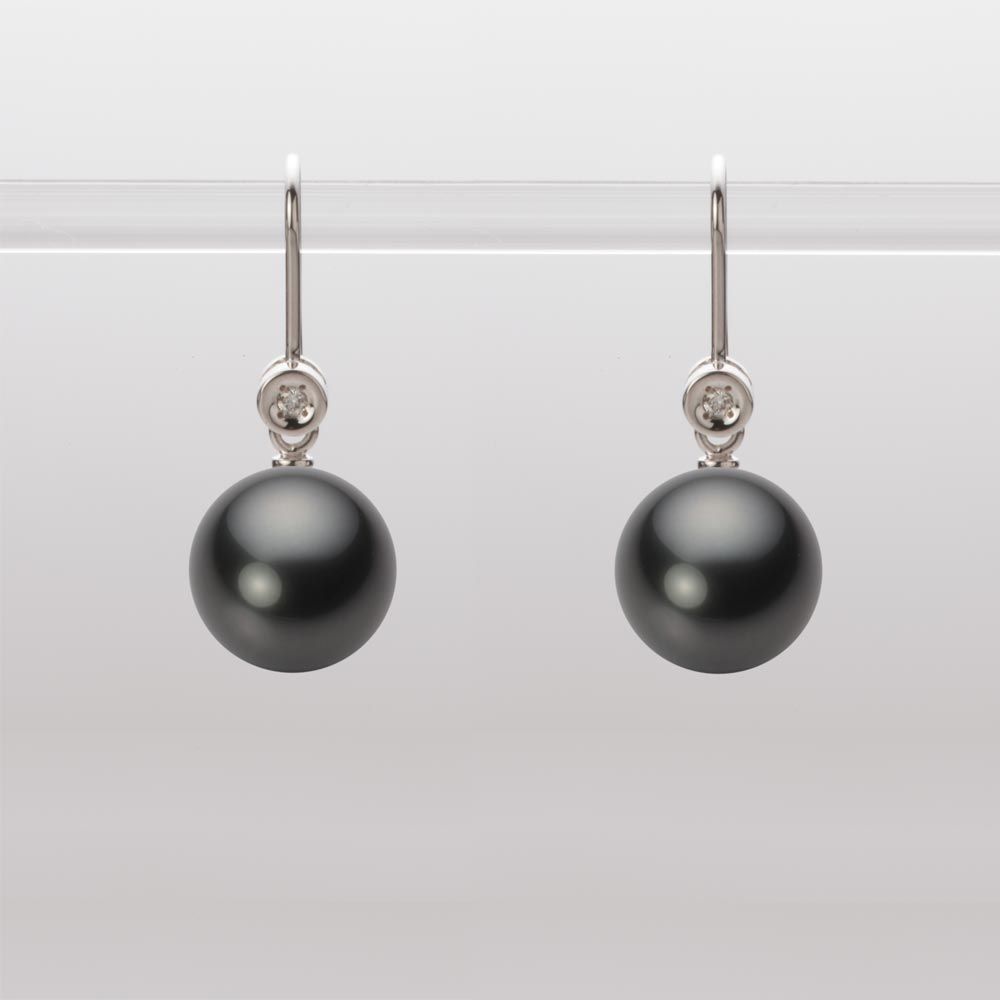 9.0mm 黒蝶真珠ピアス