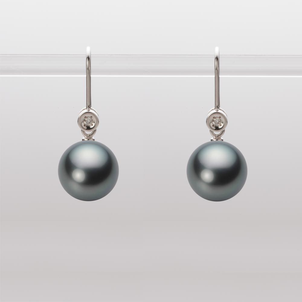9.0mm 黒蝶真珠ピアス