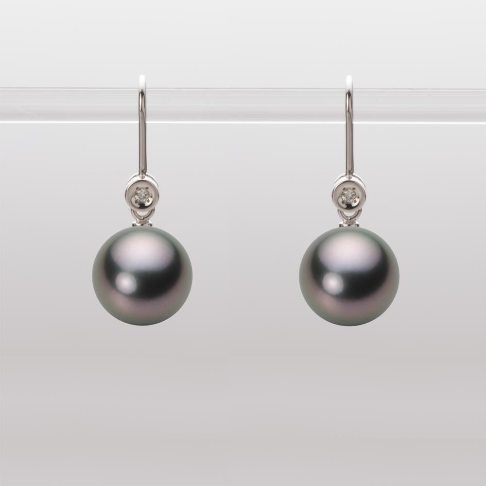 9.0mm 黒蝶真珠ピアス