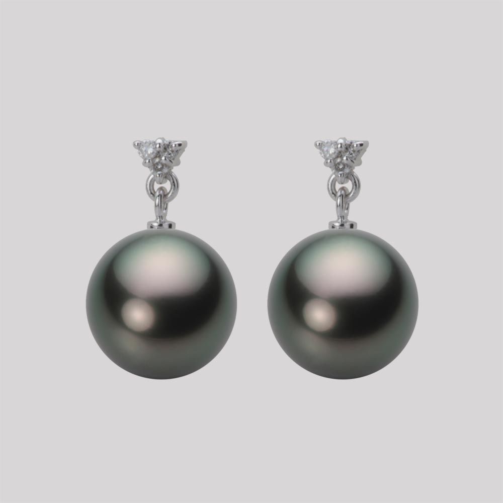 10.0mm 黒蝶真珠ピアス