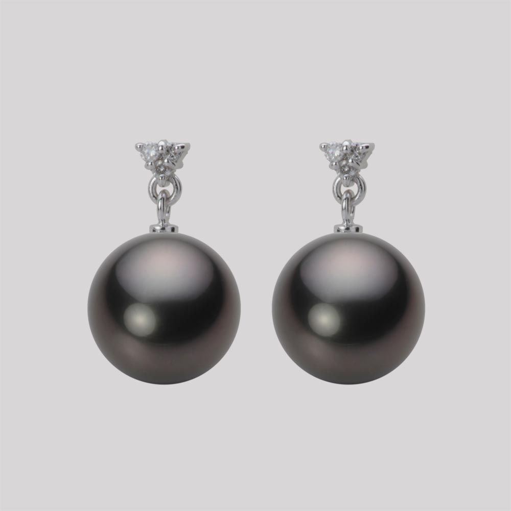 10.0mm 黒蝶真珠ピアス