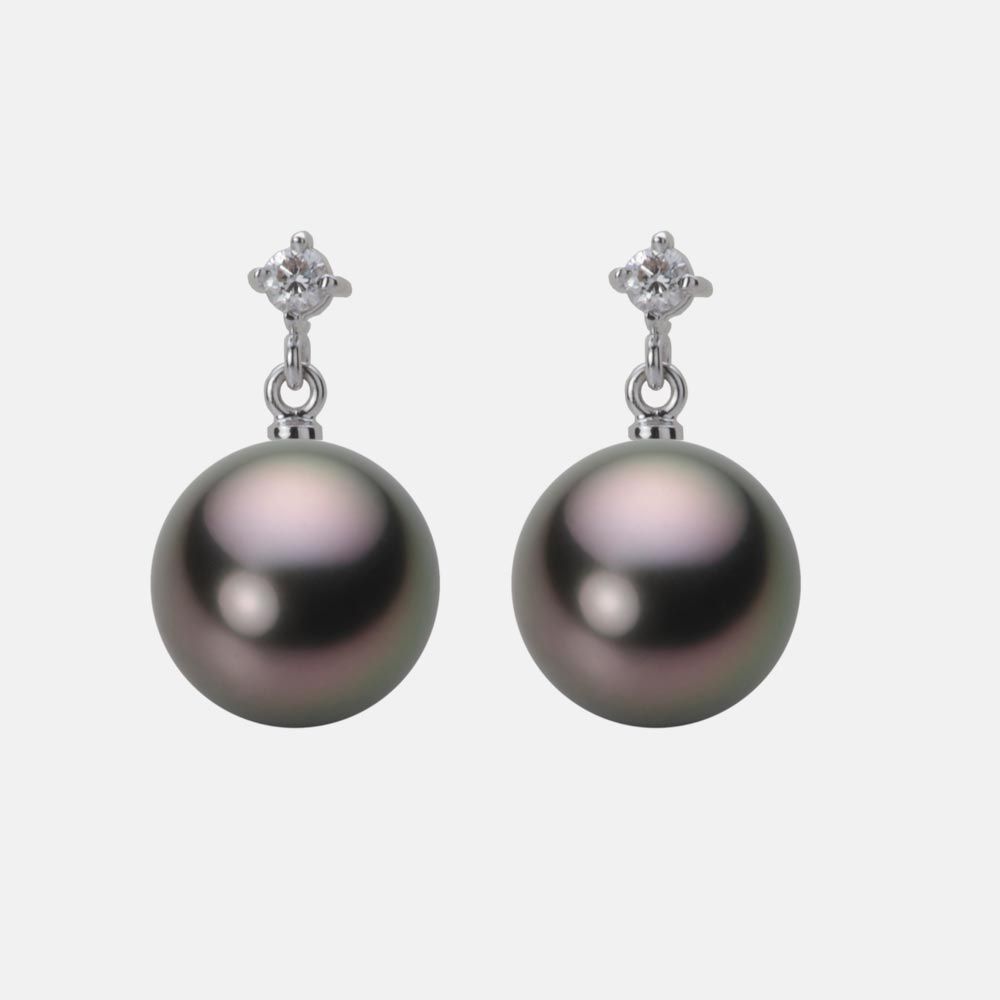 10.0mm 黒蝶真珠ピアス