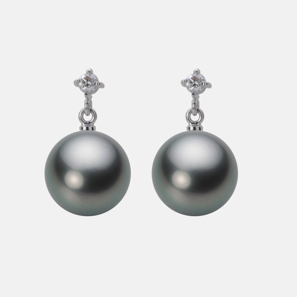 10.0mm 黒蝶真珠ピアス