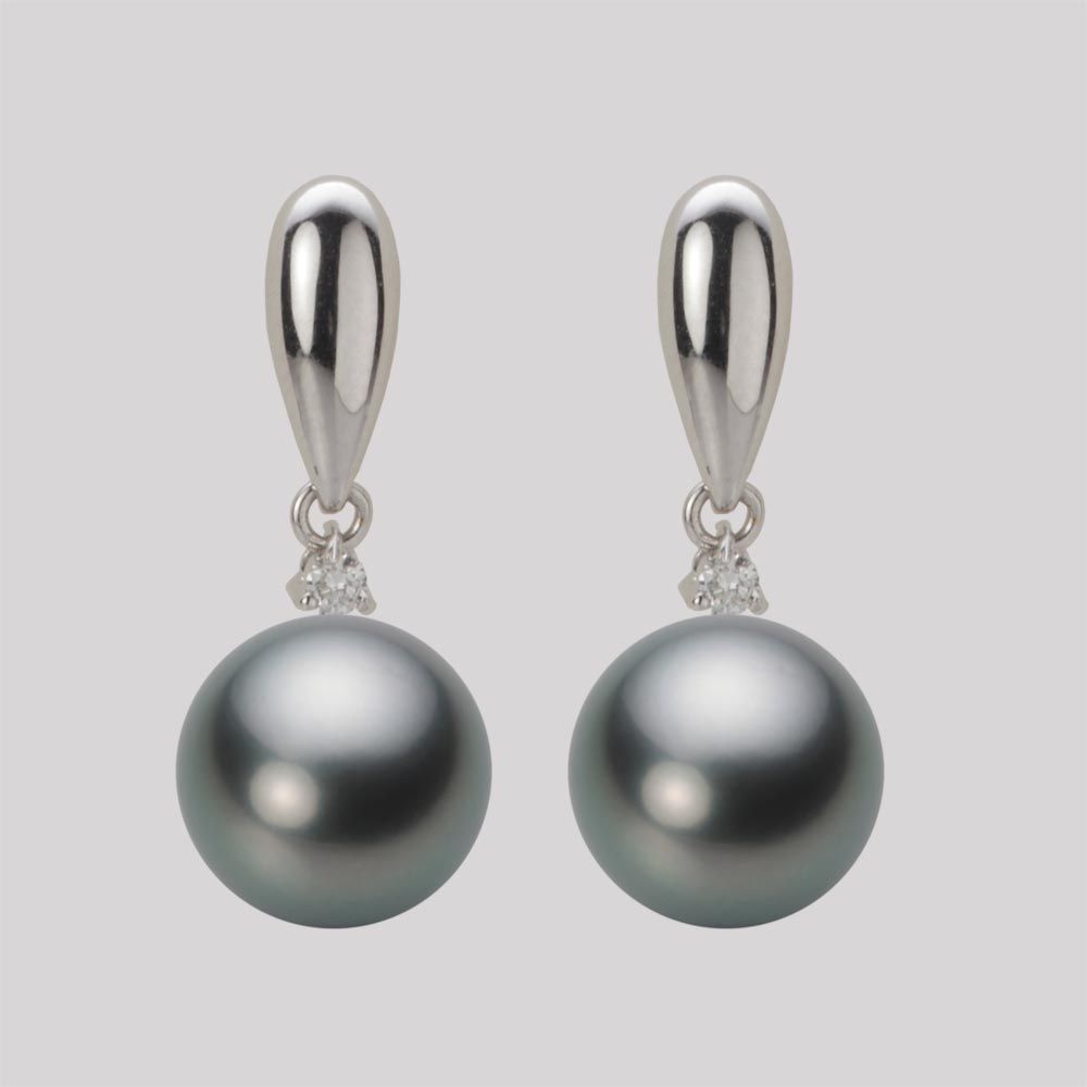 10.0mm 黒蝶真珠ピアス