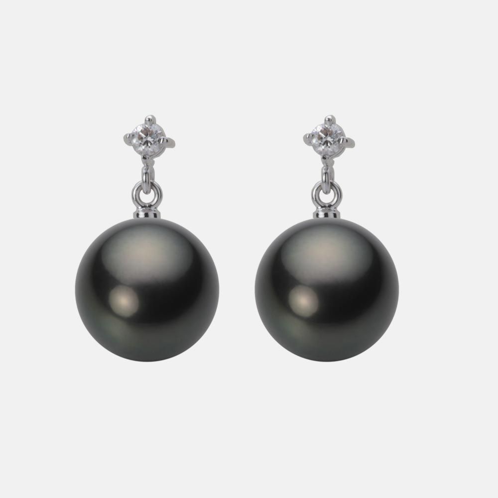 10.0mm 黒蝶真珠ピアス