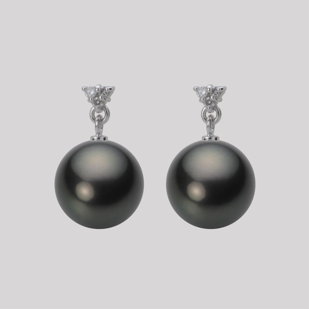 10.0mm 黒蝶真珠ピアス
