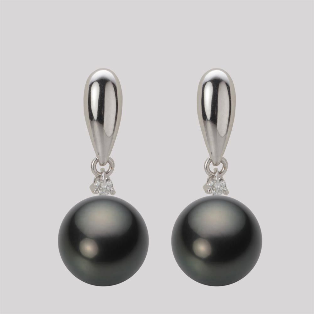 10.0mm 黒蝶真珠ピアス