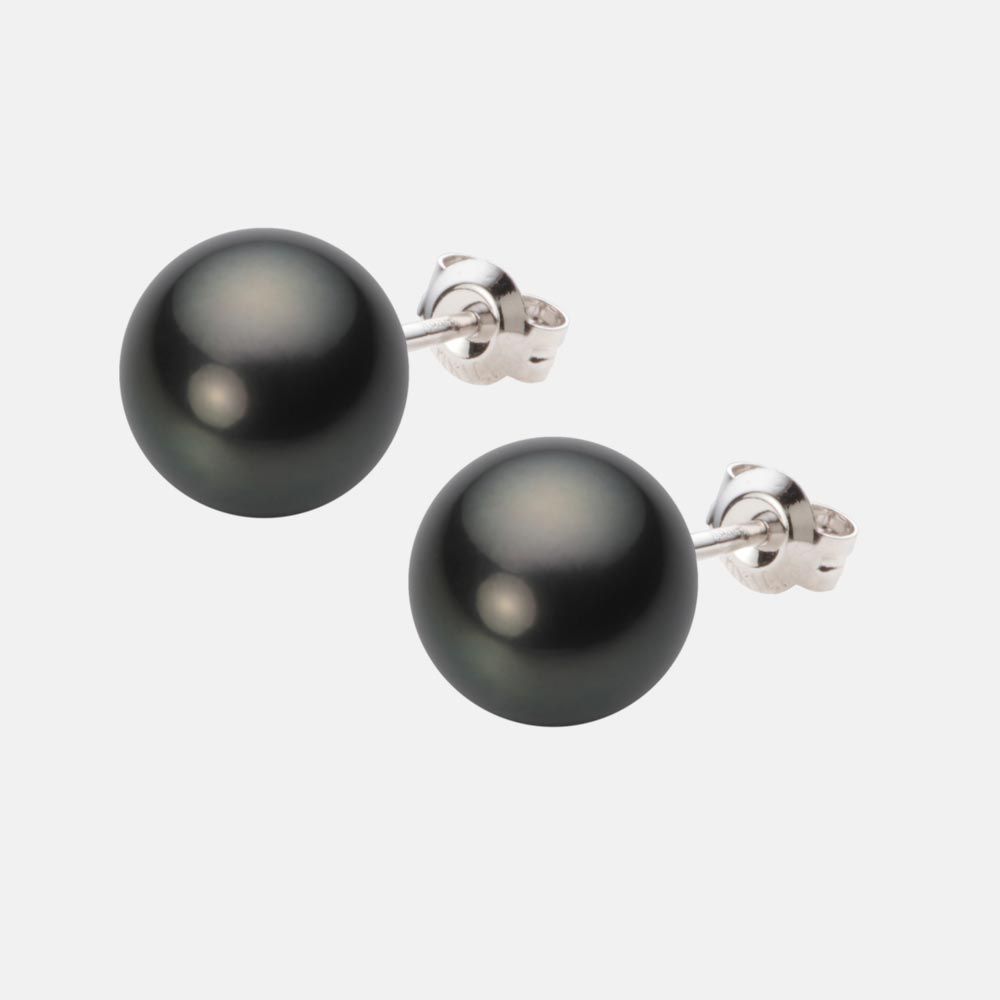 10.0mm 黒蝶真珠ピアス