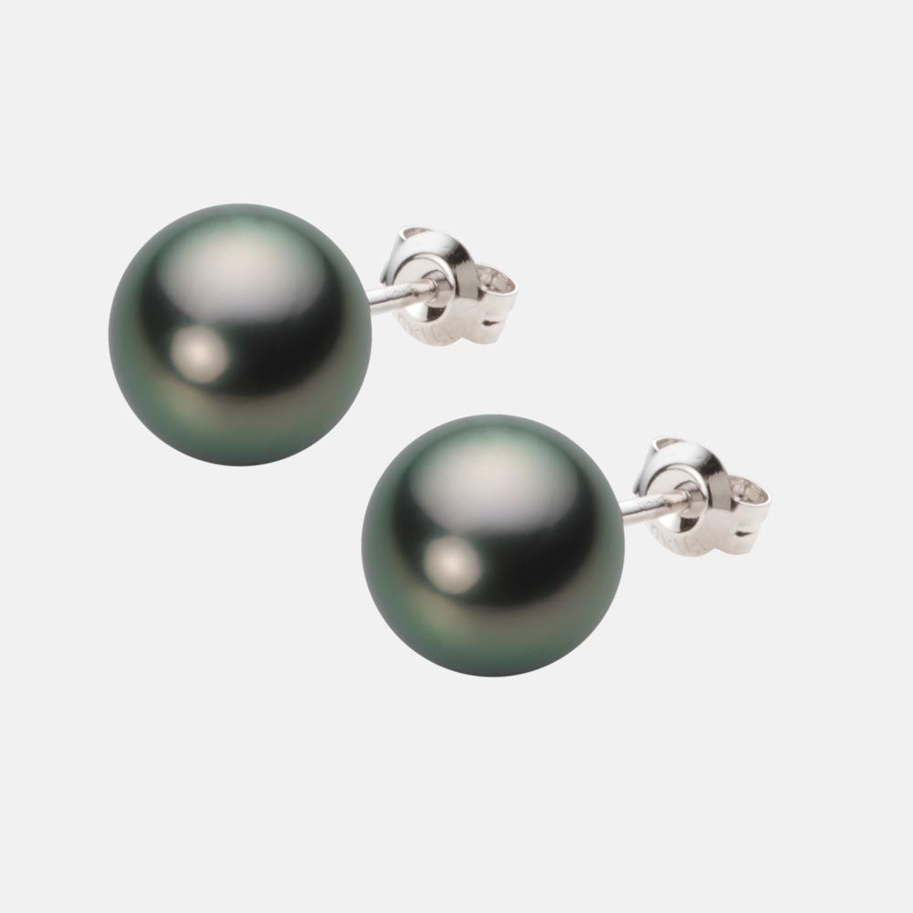 10.0mm 黒蝶真珠ピアス