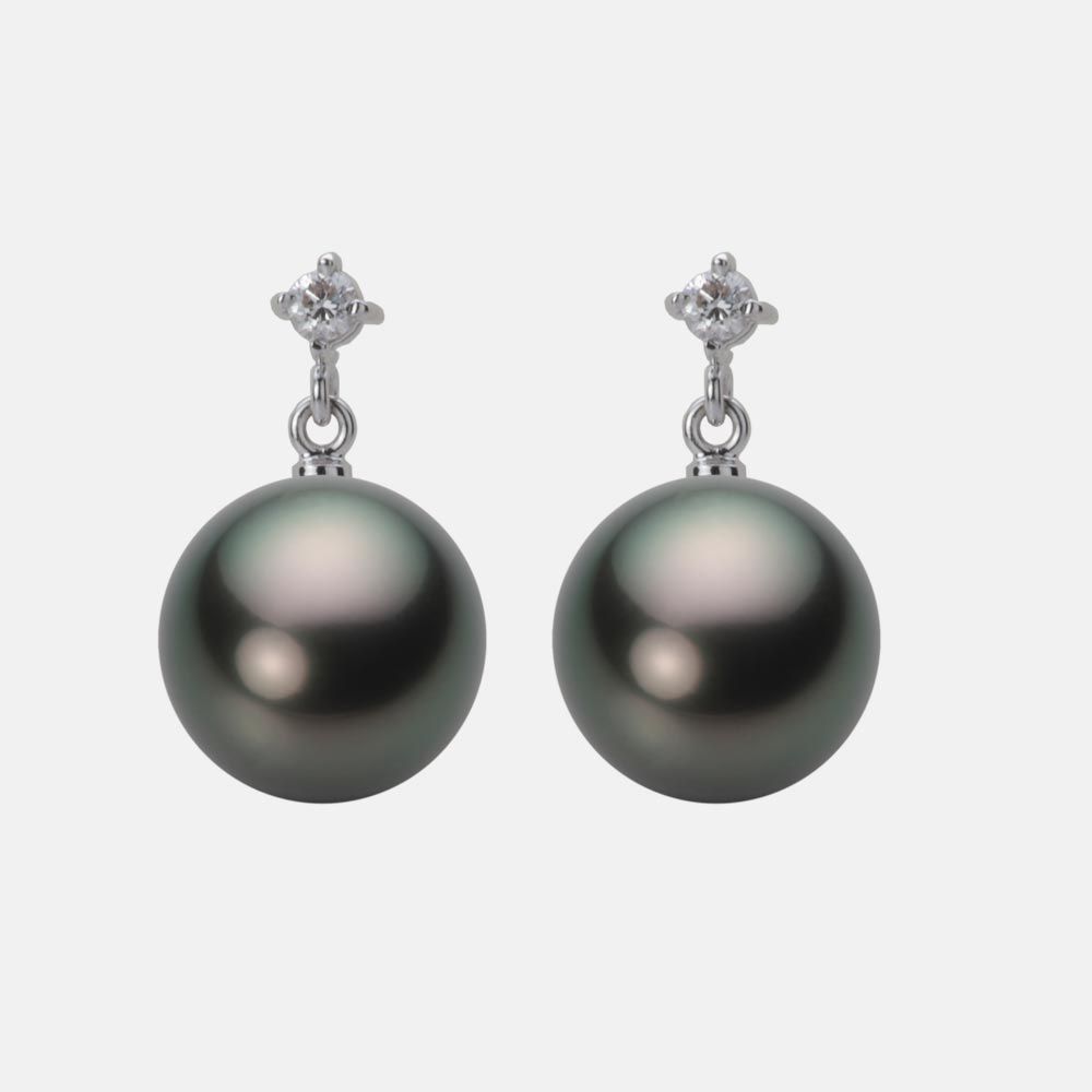 10.0mm 黒蝶真珠ピアス
