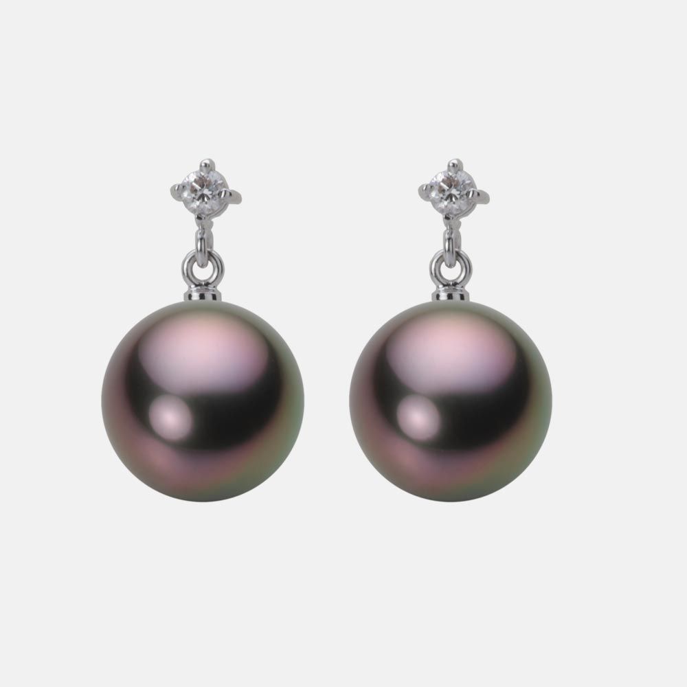 10.0mm 黒蝶真珠ピアス