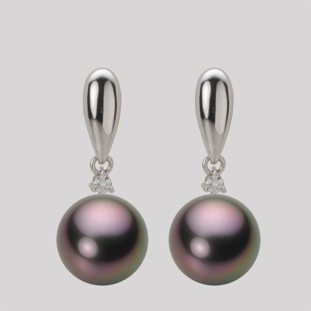 10.0mm 黒蝶真珠ピアス