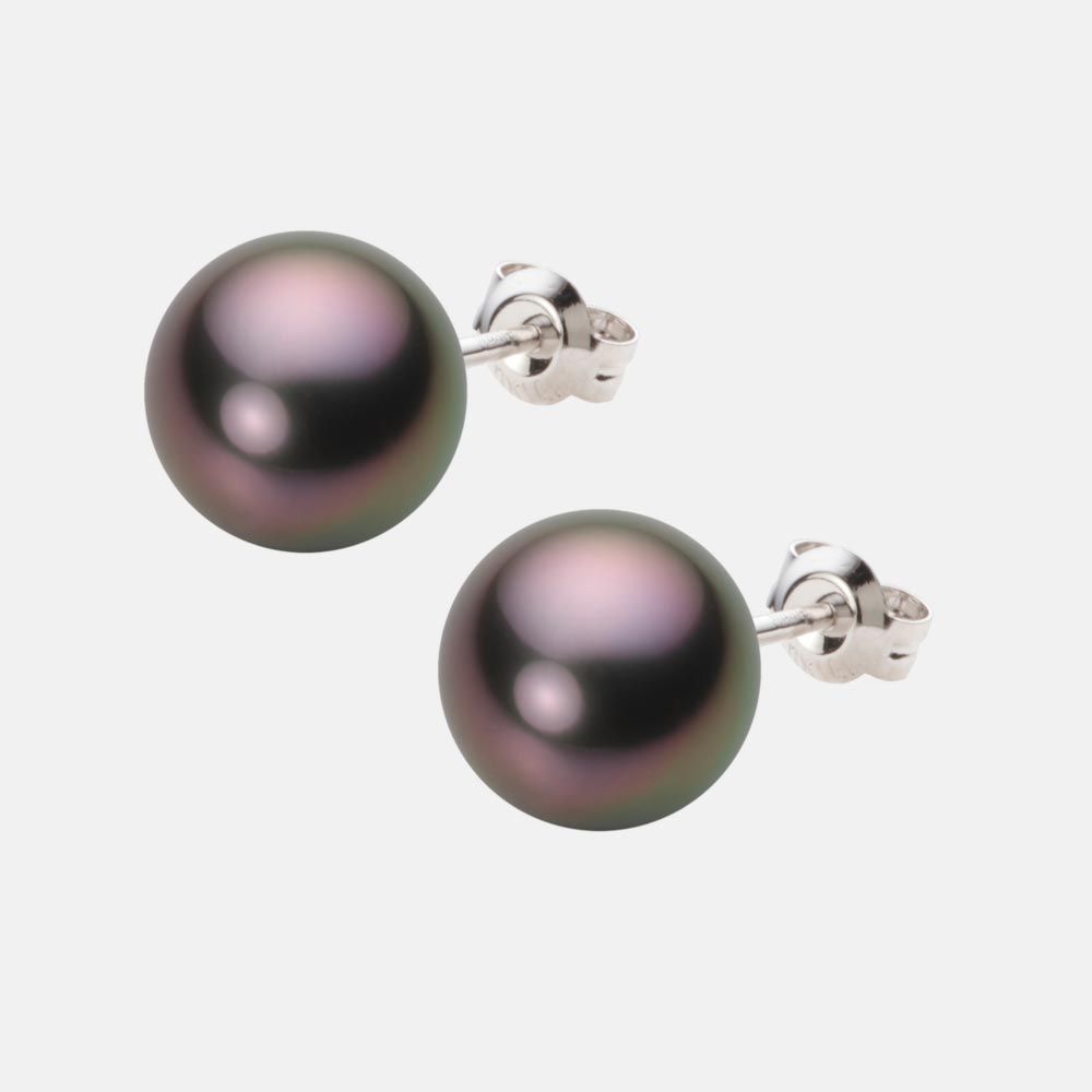 10.0mm 黒蝶真珠ピアス