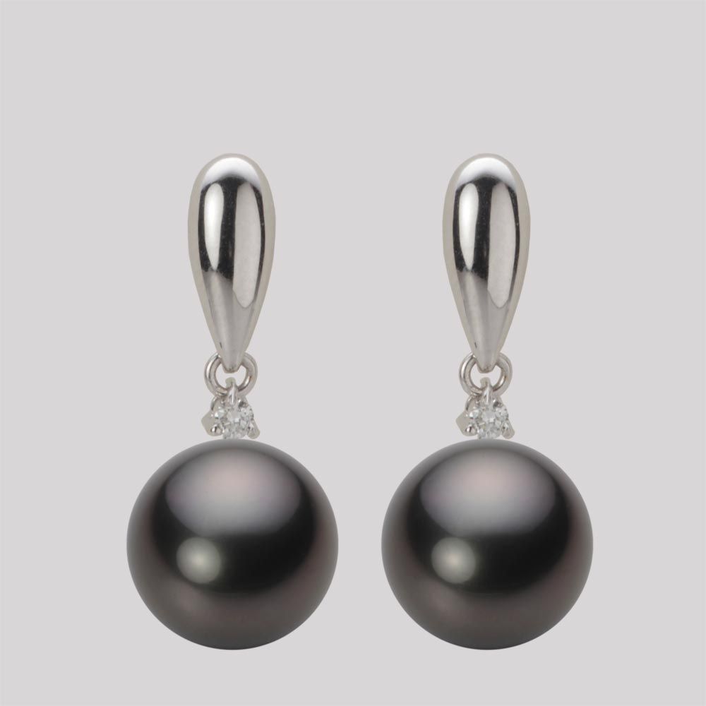 10.0mm 黒蝶真珠ピアス