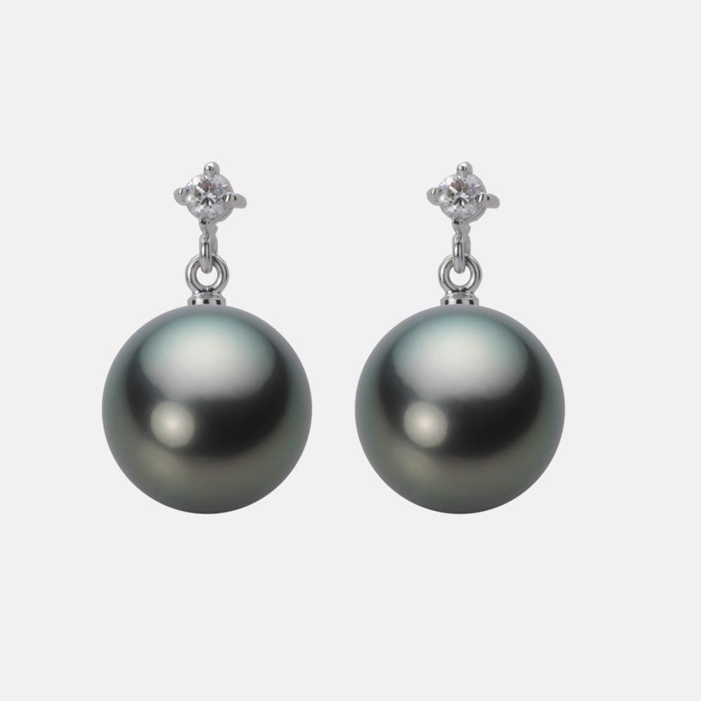 10.0mm 黒蝶真珠ピアス