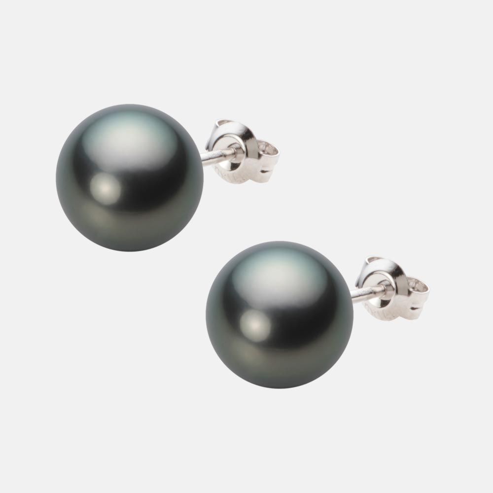 10.0mm 黒蝶真珠ピアス