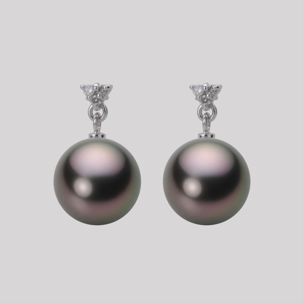 10.0mm 黒蝶真珠ピアス