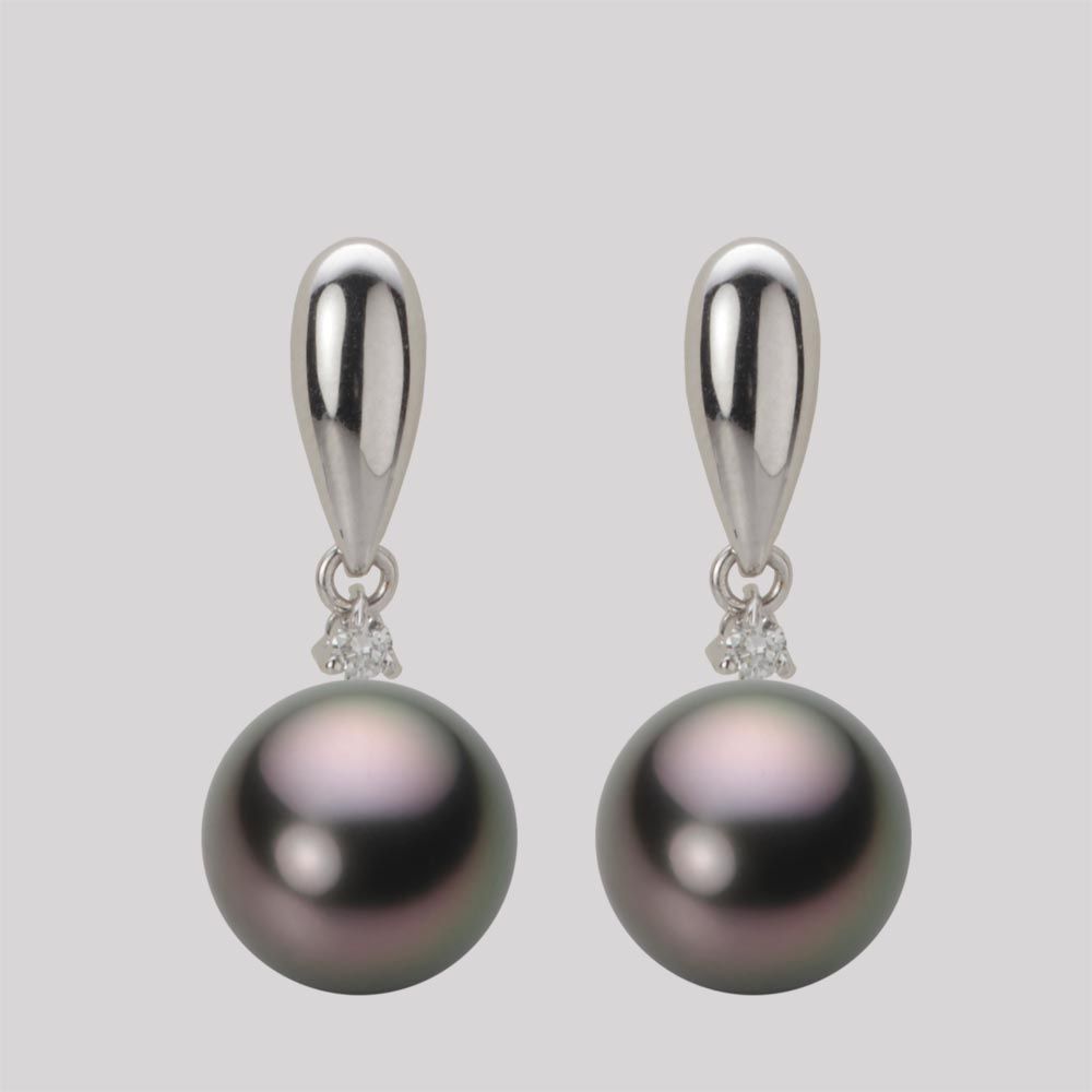 10.0mm 黒蝶真珠ピアス