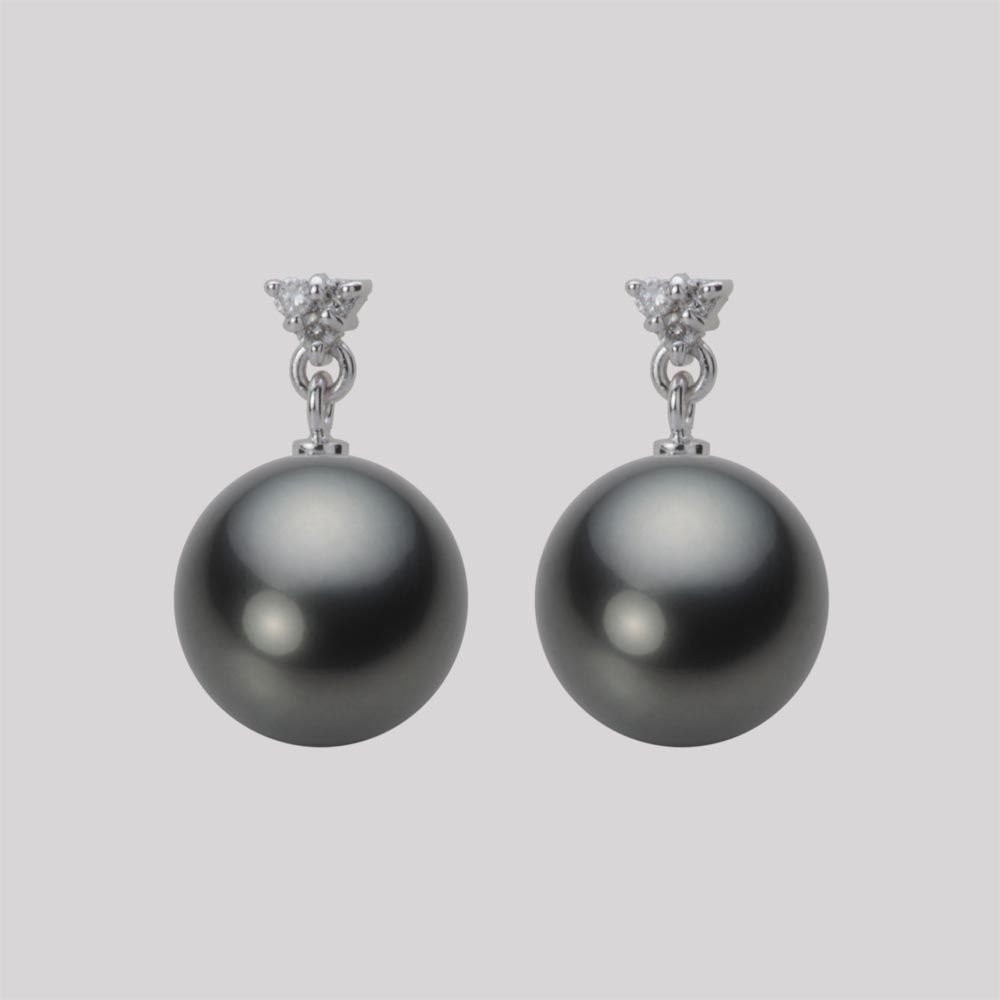 10.0mm 黒蝶真珠ピアス