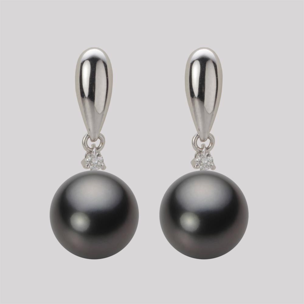 10.0mm 黒蝶真珠ピアス