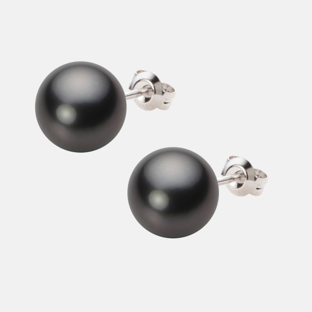 10.0mm 黒蝶真珠ピアス