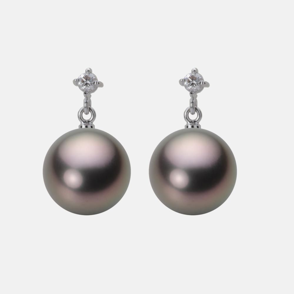 10.0mm 黒蝶真珠ピアス