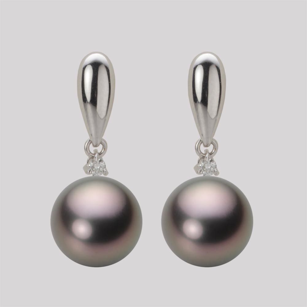 10.0mm 黒蝶真珠ピアス
