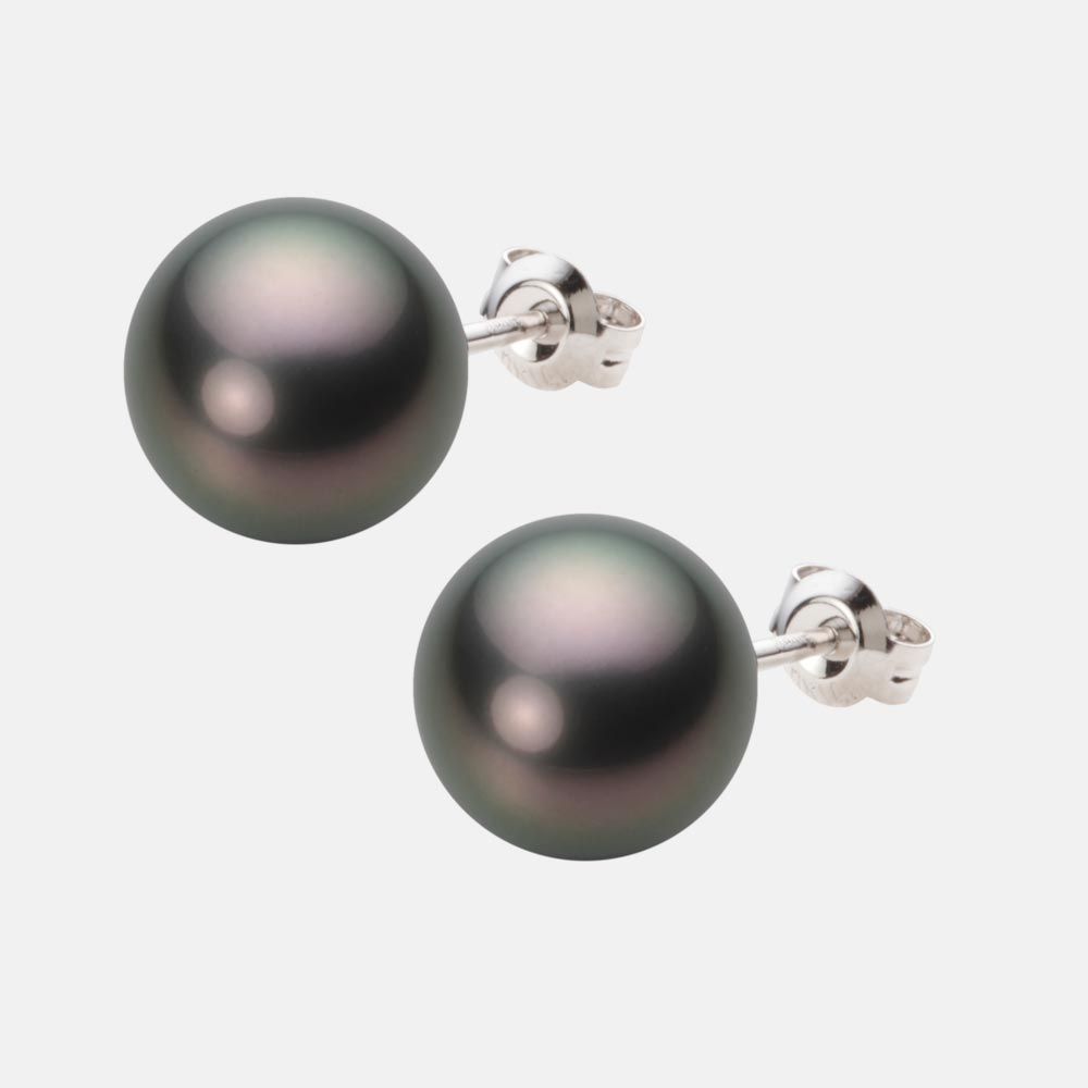 11.0mm 黒蝶真珠ピアス