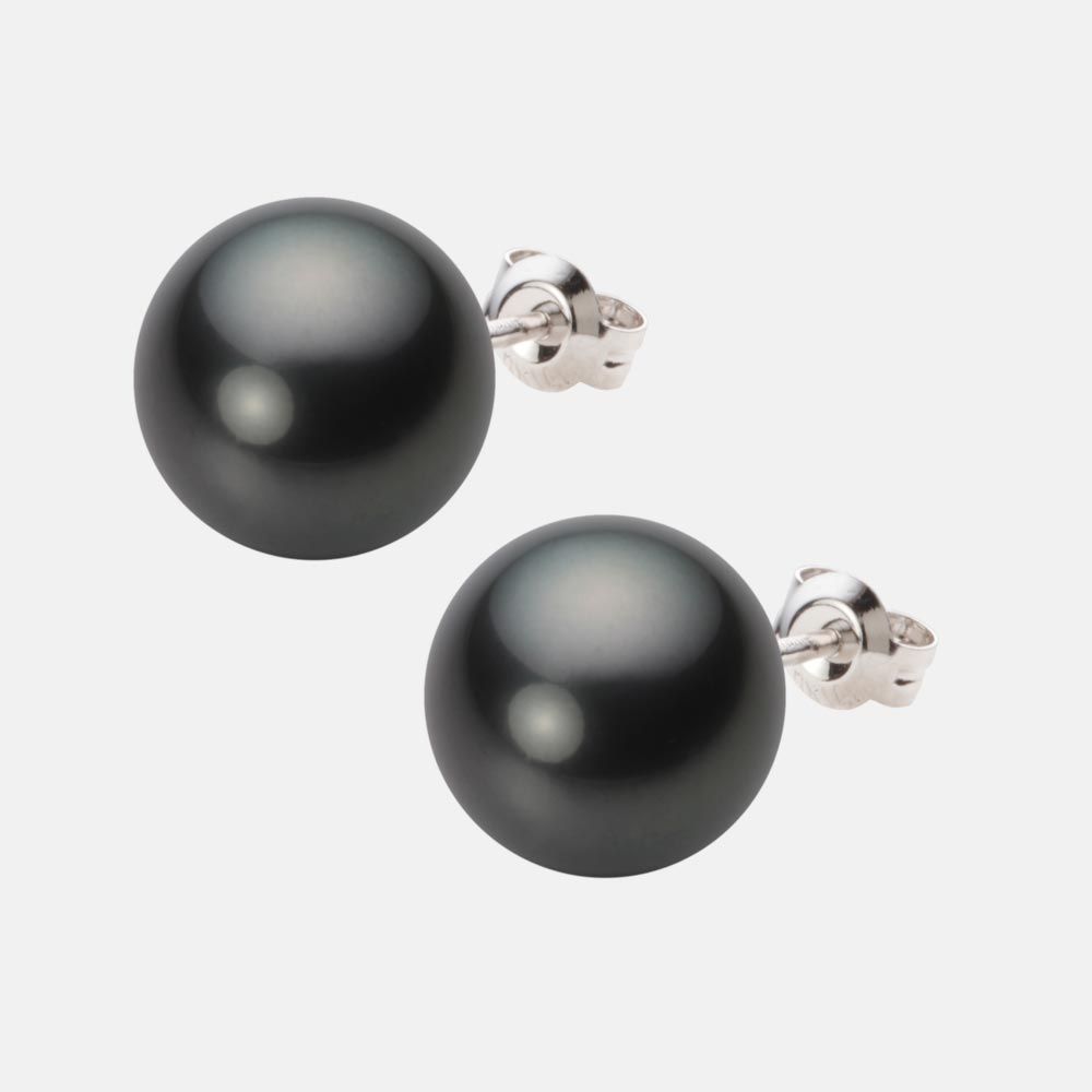 11.0mm 黒蝶真珠ピアス