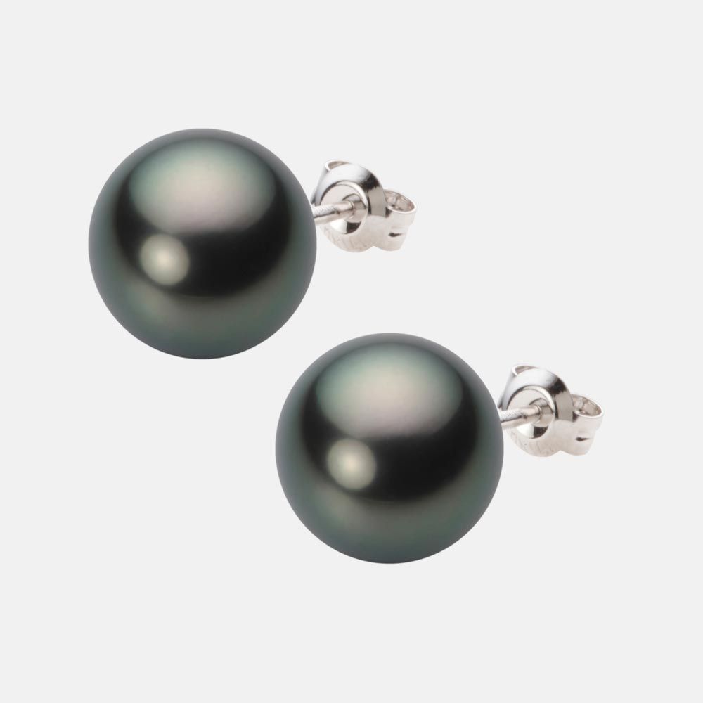 11.0mm 黒蝶真珠ピアス