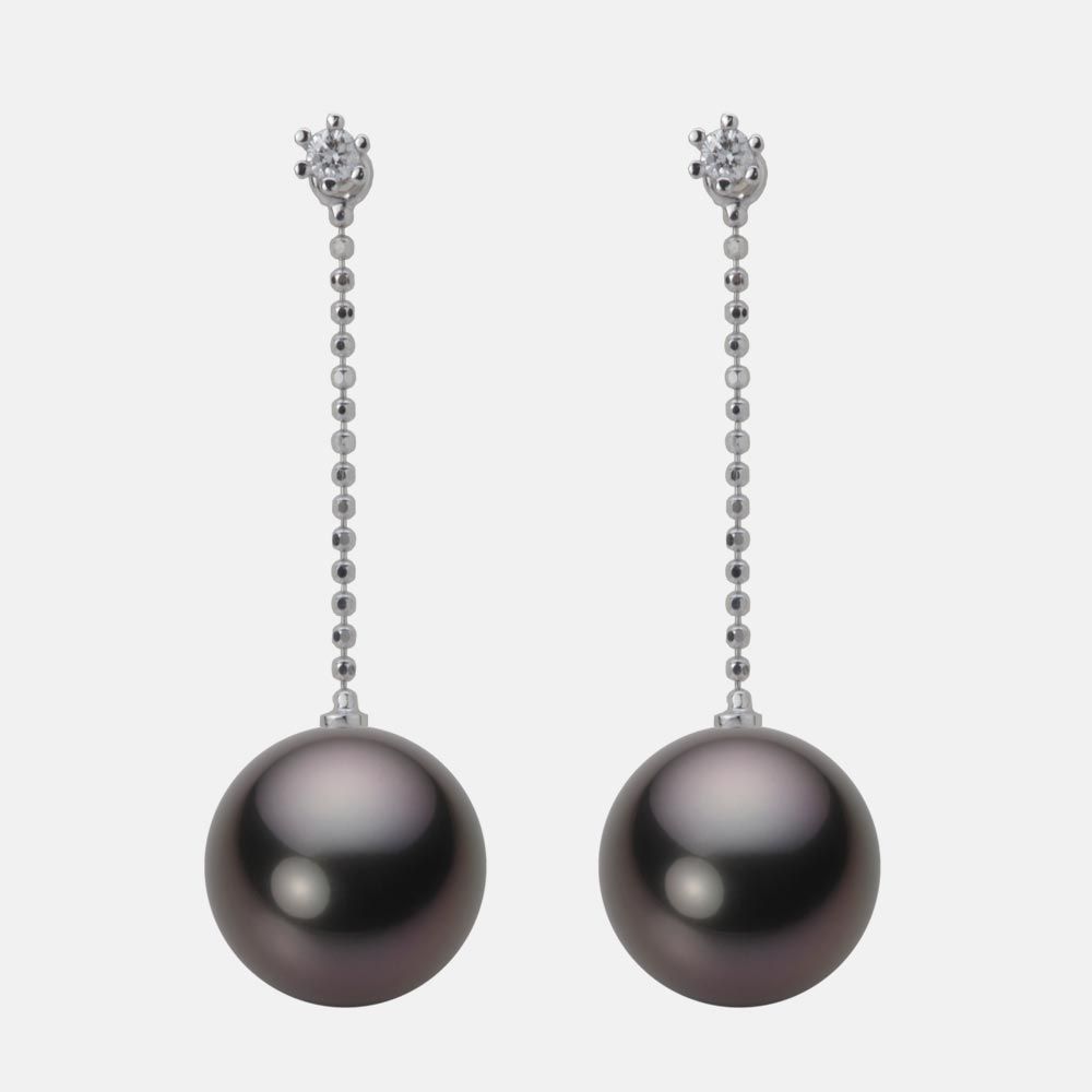 11.0mm 黒蝶真珠ピアス