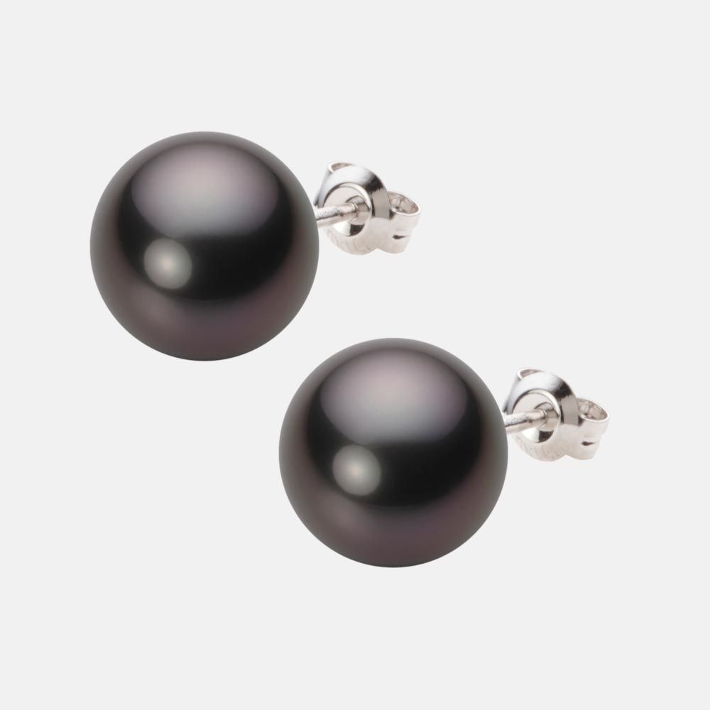 11.0mm 黒蝶真珠ピアス